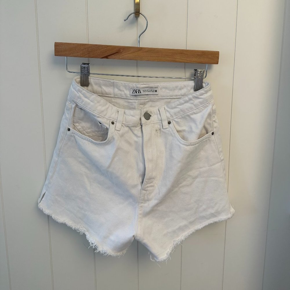 Zara White Jean Shorts